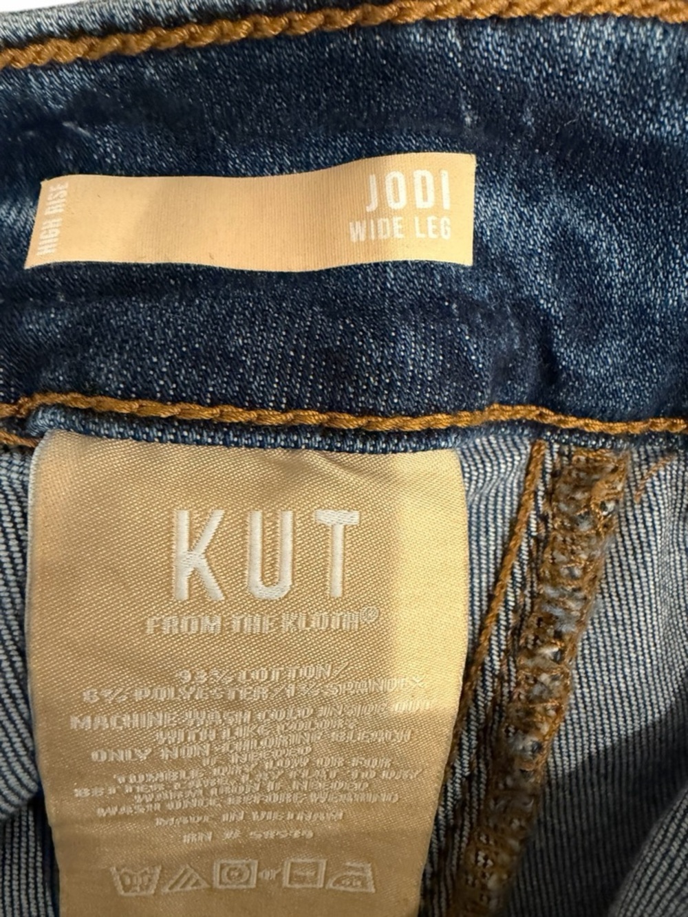 KUT from the Kloth Jodi High Rise Wide Leg Jeans Porkchop Pockets Sz 10 - Picture 9 of 9